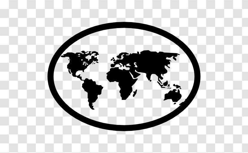 World Map Globe Symbol - Oval Shape Transparent PNG