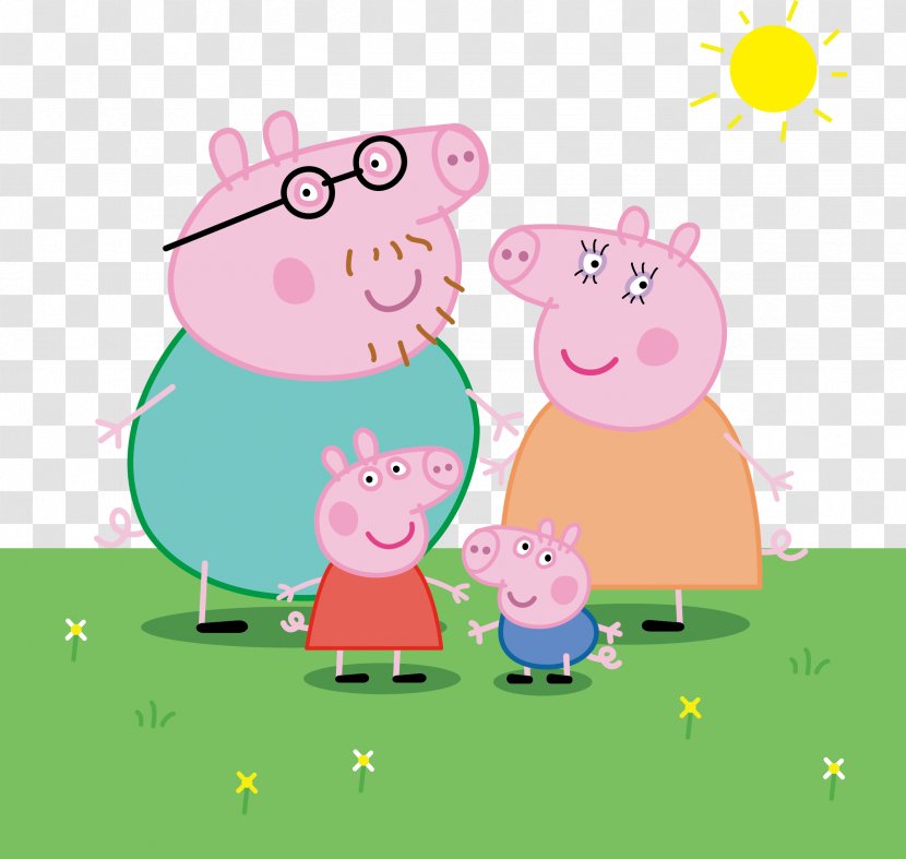 Daddy Pig Domestic Drawing Clip Art - Fictional Character - A Vector Transparent PNG