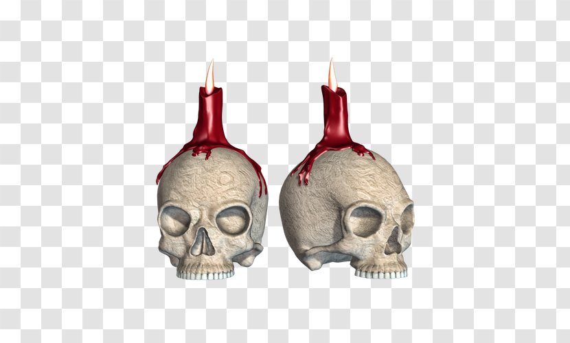 Skull Light Combustion - Art - Cranial Skeleton Head Burning Candles Transparent PNG