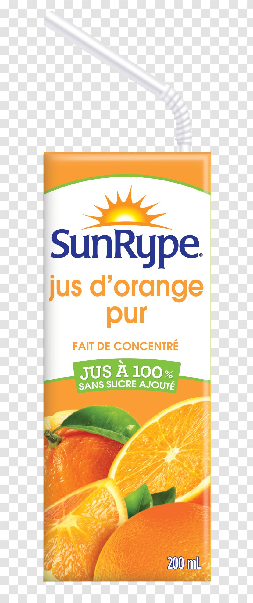 Orange Juice Vegetarian Cuisine Drink Sun-Rype - Ultrahightemperature Processing Transparent PNG