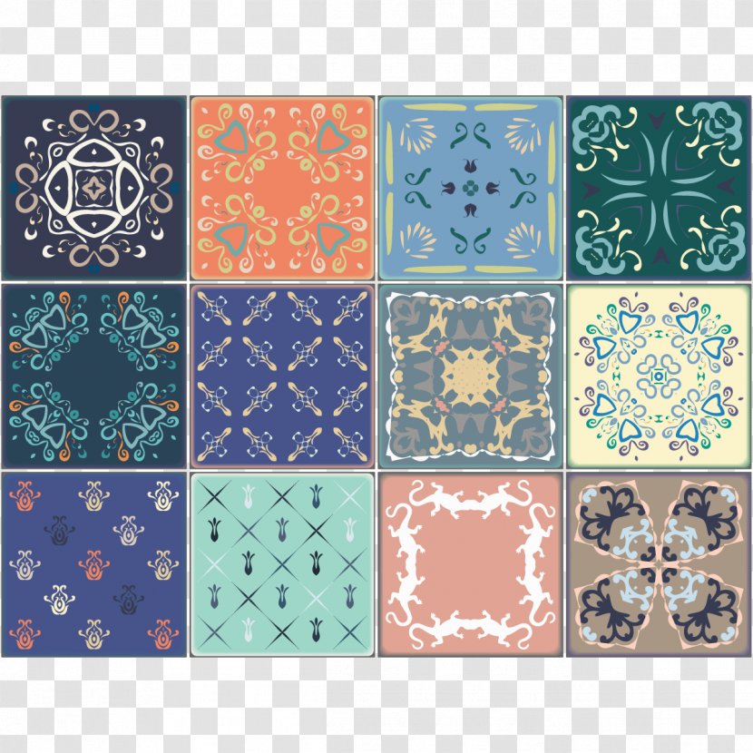 Patchwork Square Meter Symmetry Pattern - Ciment Transparent PNG