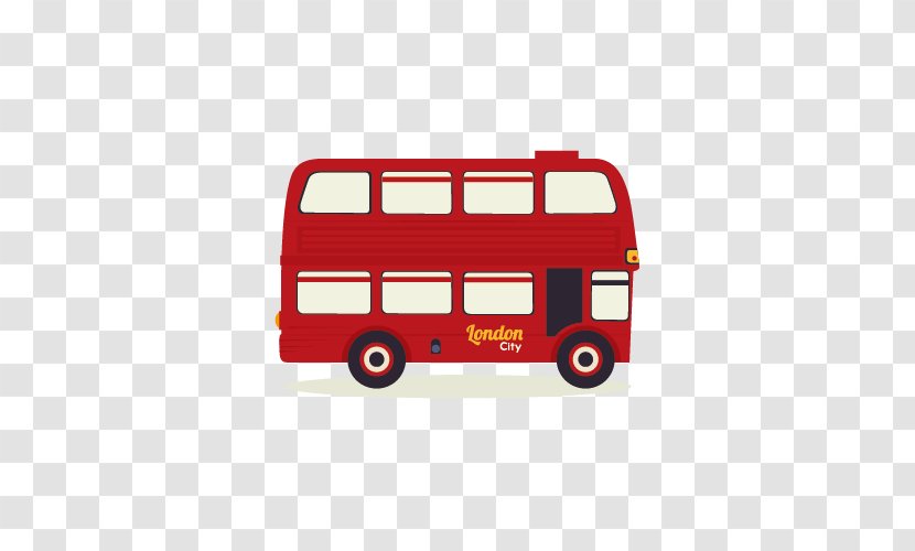 London Double-decker Bus Illustration - Mode Of Transport - Red Vector Material Transparent PNG