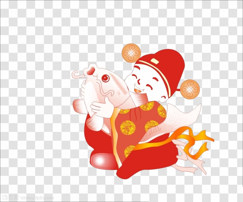 Common Carp Chinese New Year Picture - Art - God Of Wealth Transparent PNG