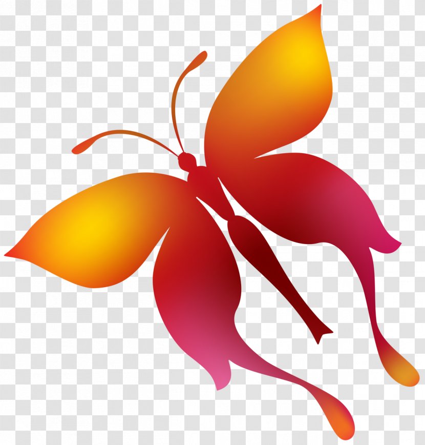 Clip Art - Plant Stem - Butterflies Transparent PNG