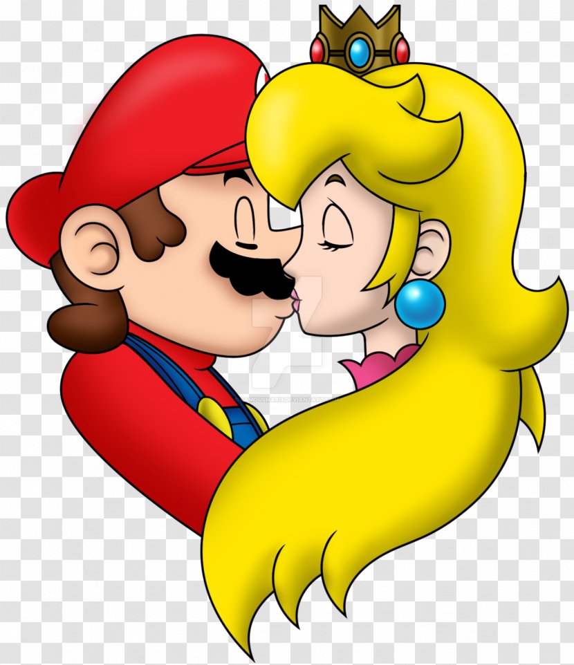 Princess Peach Paper Mario Kiss Art - Flower - Kissing Bear Transparent PNG