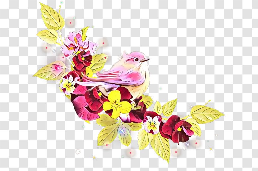 Cherry Blossom Background - Floral Design - Feather Songbird Transparent PNG