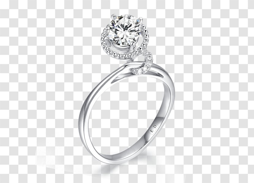 Diamond Wedding Ring Silver Cubic Zirconia - Metal Transparent PNG