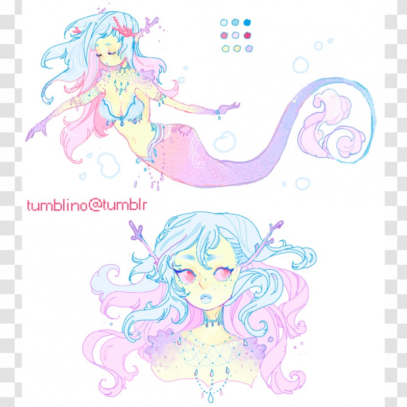 Fairy Mermaid Drawing - Flower Transparent PNG