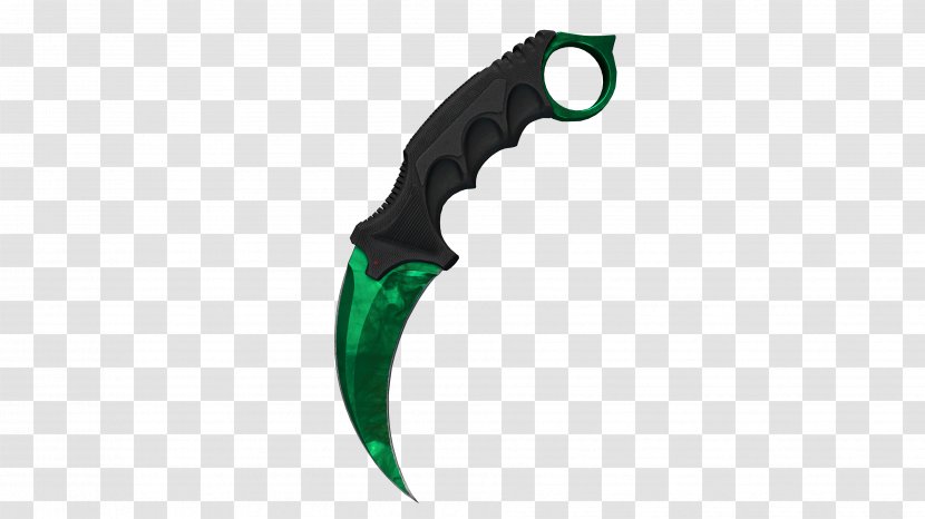 Knife Karambit Weapon Hunting & Survival Knives Blade - Utility - Emerald Transparent PNG