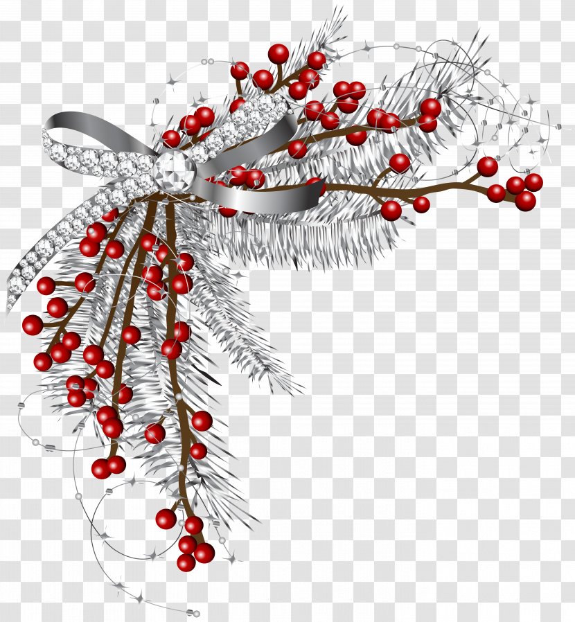 Christmas Decoration Ornament Clip Art - Tree - Pine Silver Decor Image Transparent PNG