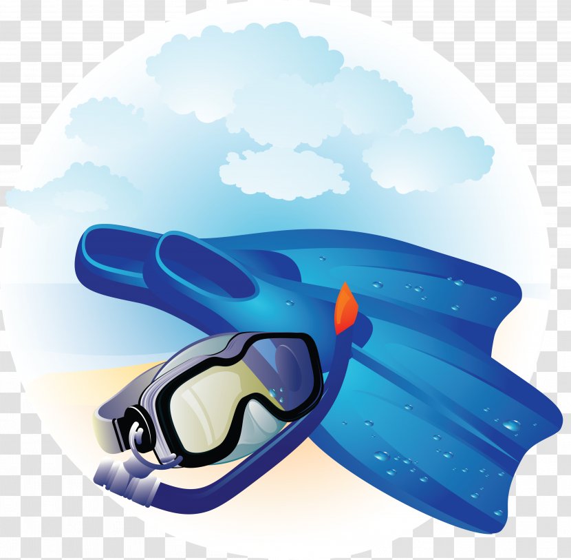 Underwater Diving & Snorkeling Masks Swimming Fins - Equipment - Flippers Transparent PNG