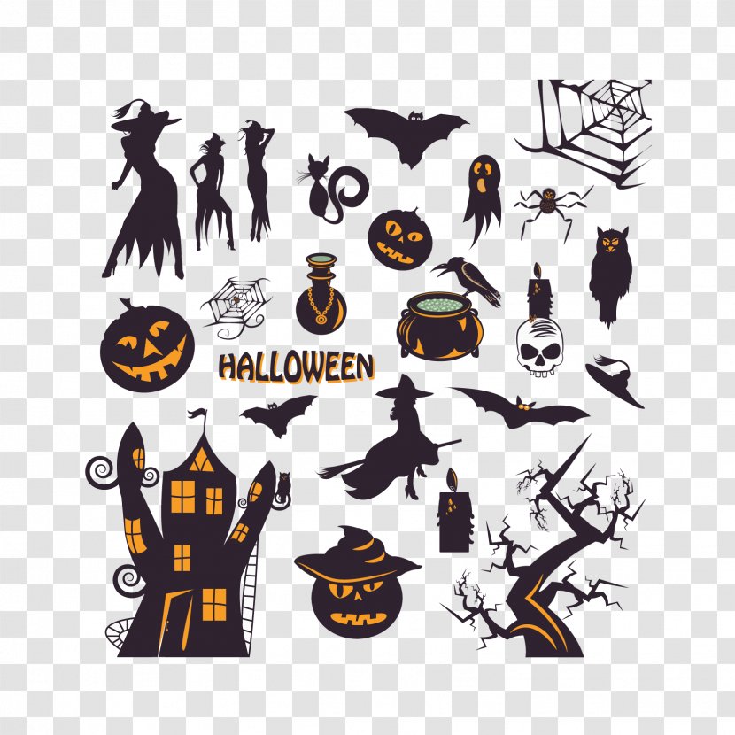 Halloween Vector Graphics Design Witch Illustration - Background Transparent PNG