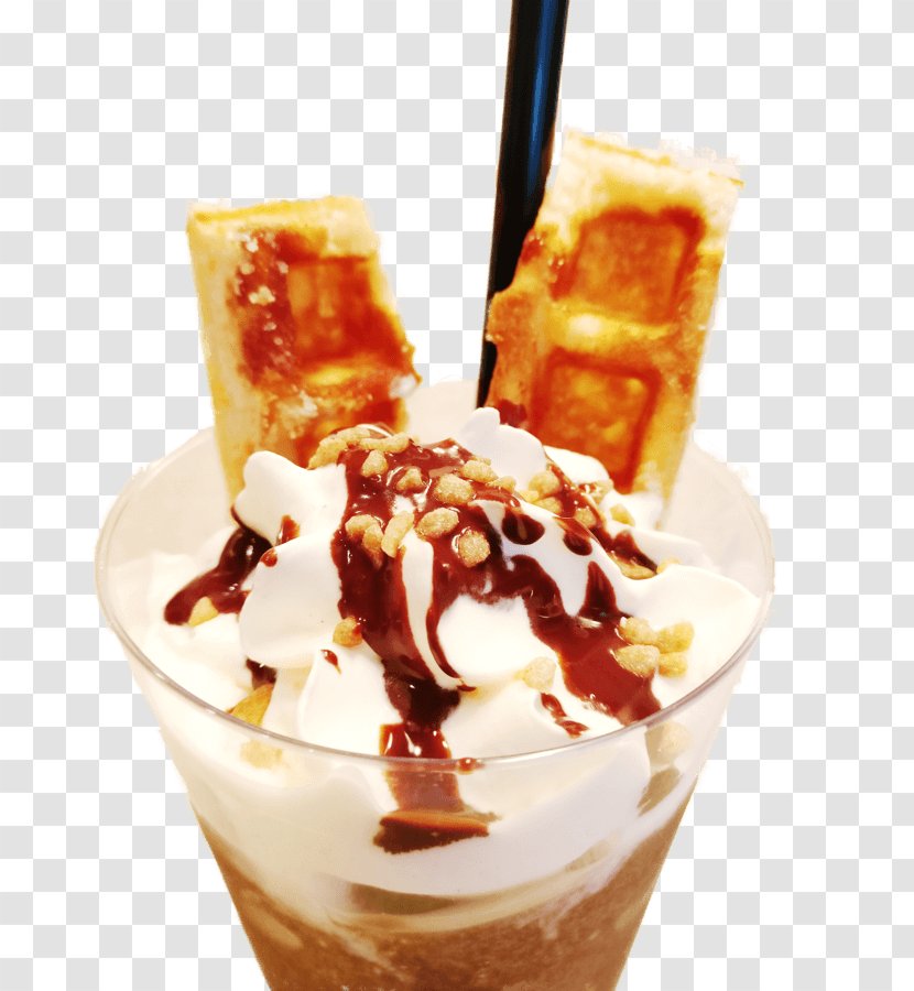 Sundae Waffle Milkshake Ice Cream Affogato - Belgian Transparent PNG