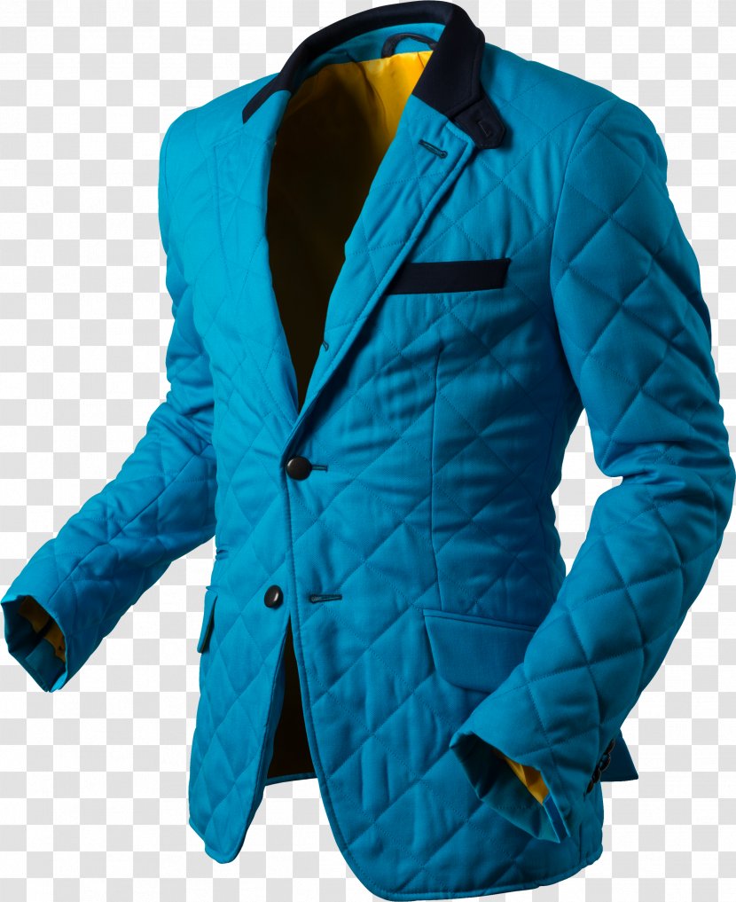 Blazer Coat Jacket Collar Cobalt Blue - Low Transparent PNG