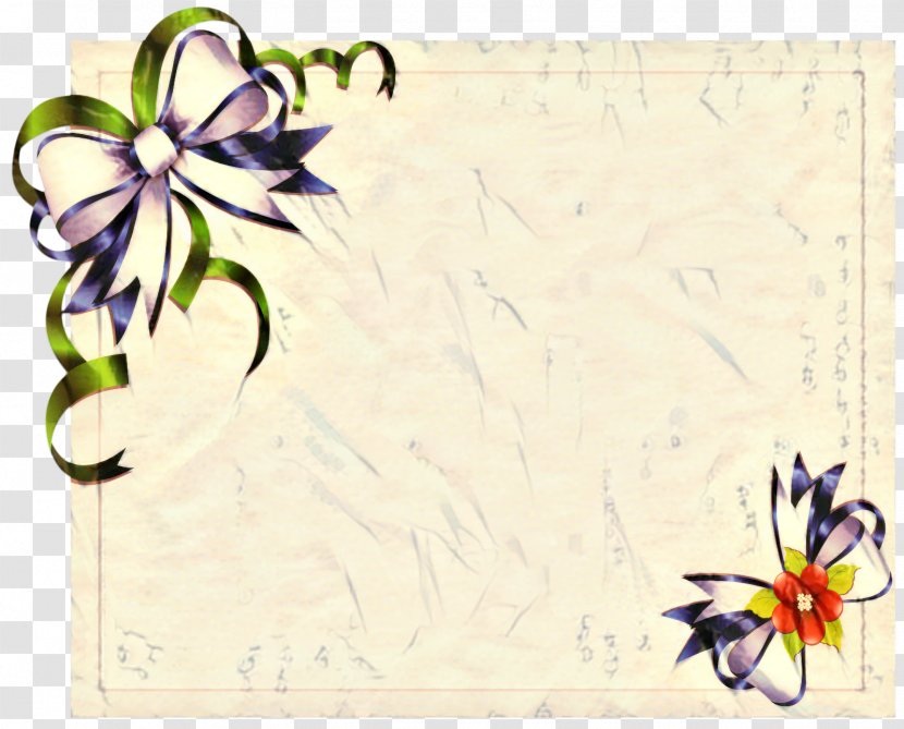 Paper Background Frame - Floral Design - Columbine Wildflower Transparent PNG