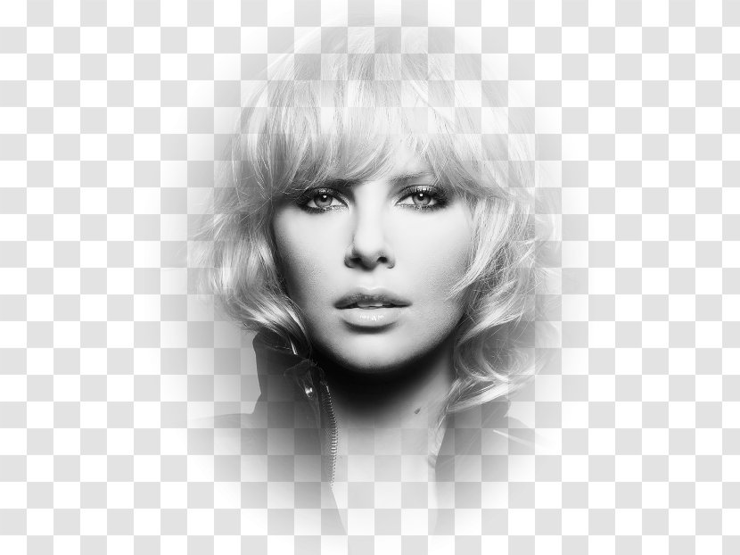 Charlize Theron Black And White Æon Flux Portrait Meredith Vickers - Head Shot Transparent PNG