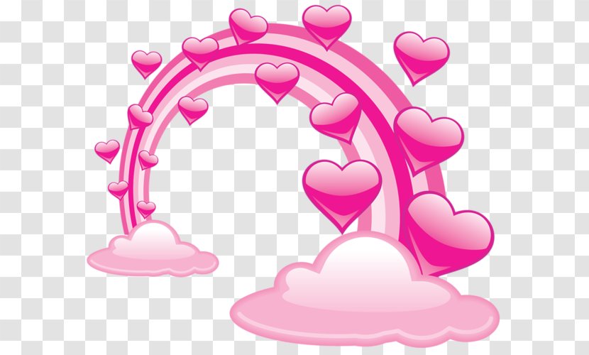 Heart Rainbow Clip Art - Pink - Amor Transparent PNG