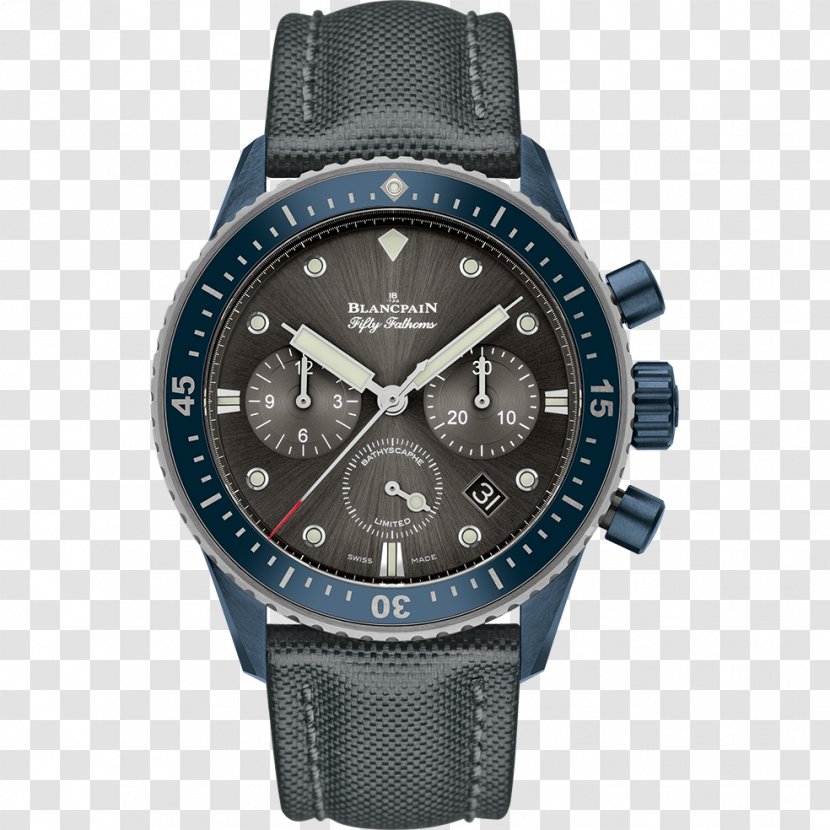 Flyback Chronograph Blancpain Fifty Fathoms Watch - Water Resistant Mark Transparent PNG