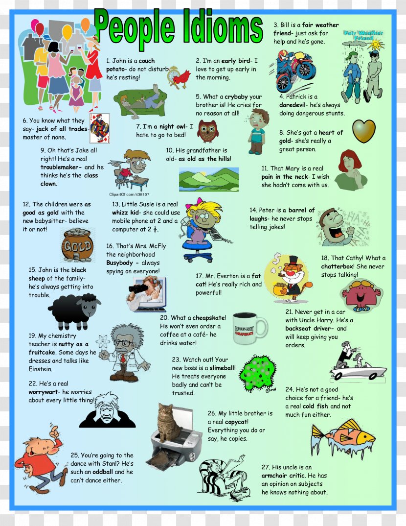 English-language Idioms English As A Second Or Foreign Language Literal And Figurative - Organism - Food Poster Transparent PNG