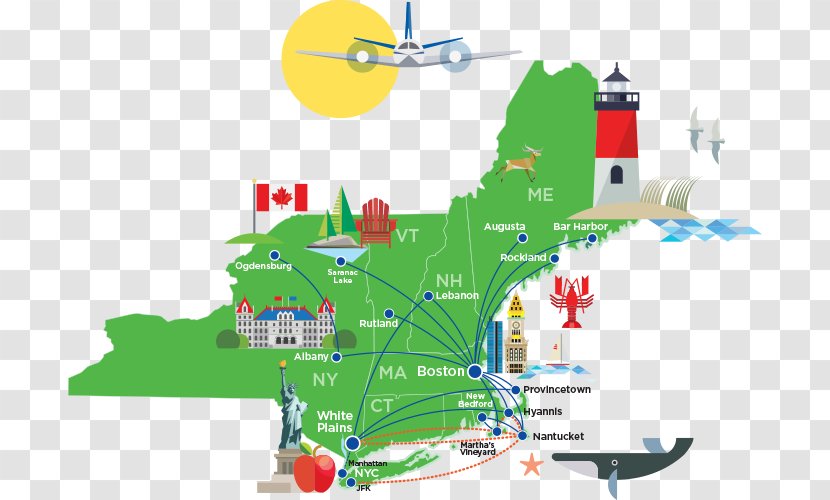 Hyannis John F. Kennedy International Airport Nantucket Memorial Provincetown Martha's Vineyard - Map - Green Airplane Tickets Transparent PNG