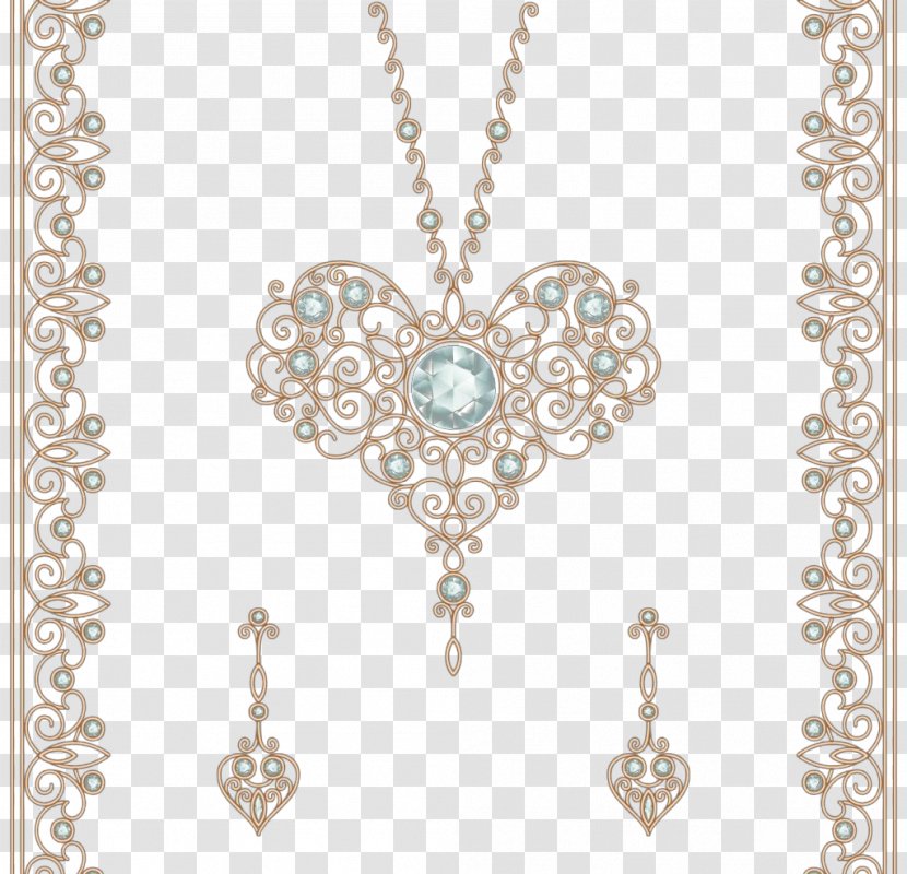 Locket Necklace Body Piercing Jewellery Pattern - Chain - Border And Heart Pendant Transparent PNG