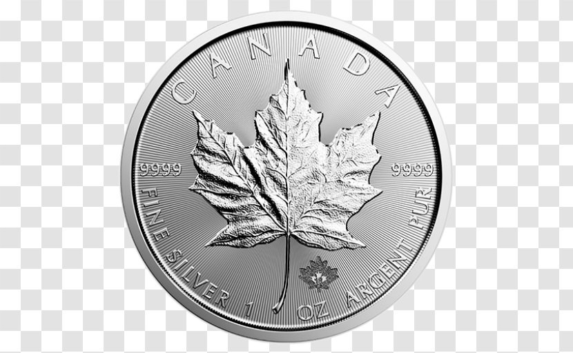 Canadian Silver Maple Leaf Gold Coin Bullion - Metal Transparent PNG