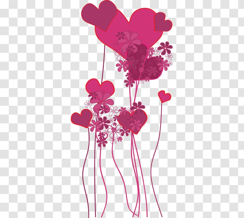 Floral Design Visual Arts Purple Heart - Flower - Heart-shaped Pattern Transparent PNG
