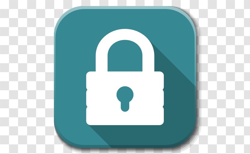 Padlock Symbol Aqua - Security - Apps Lock Transparent PNG