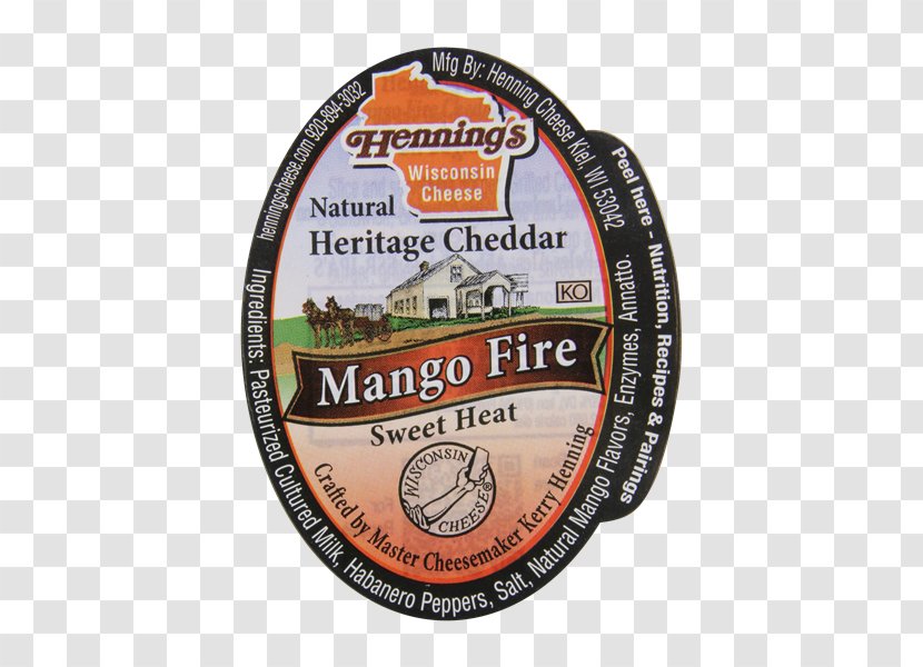Henning's Wisconsin Cheese Cheddar Mango Flavor - Cartoon - Food Label Transparent PNG