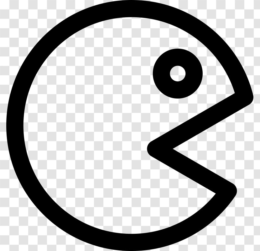 Packman - Black And White - Symbol Transparent PNG