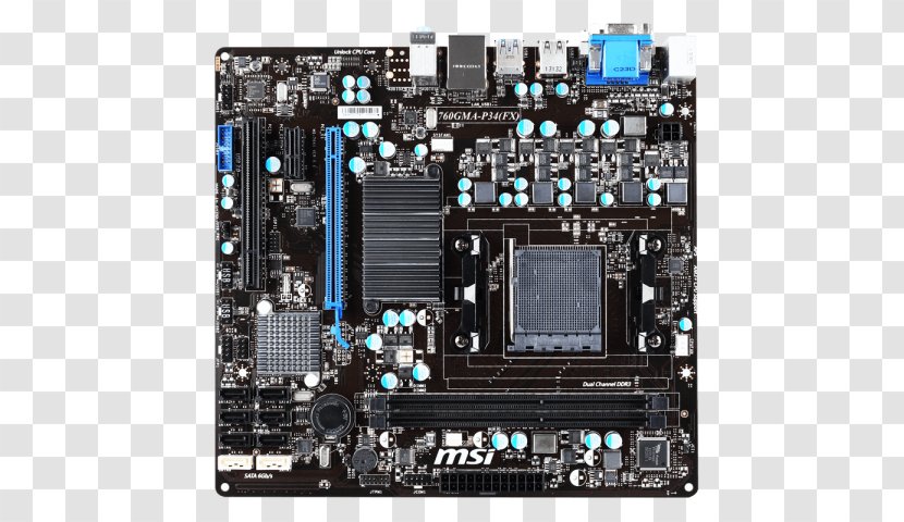 Socket AM3+ Motherboard MicroATX Micro-Star International AMD FX - Computer Component - Host Power Supply Transparent PNG