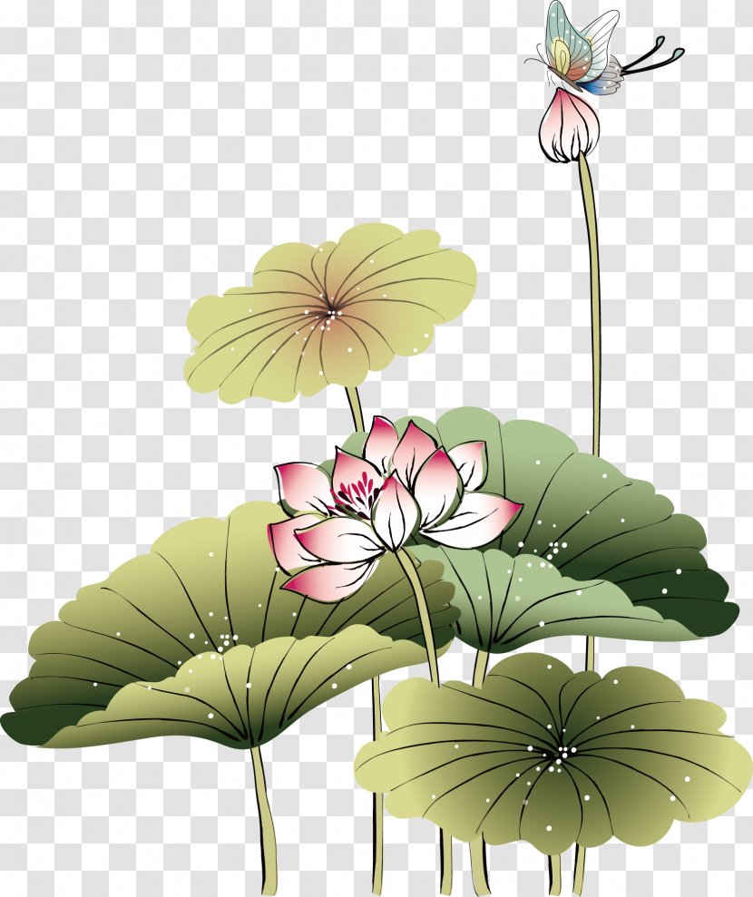 Chinese Painting Art - Floristry - Hand-painted Lotus Transparent PNG