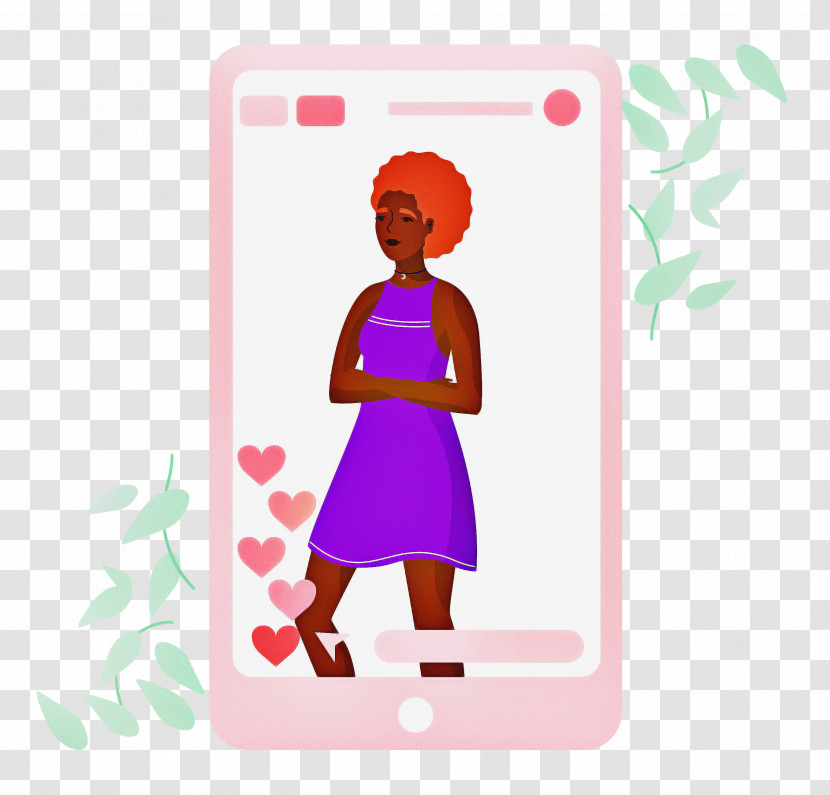 Woman Mobile Social Media Transparent PNG