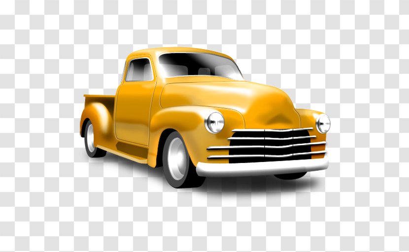 Sports Car Classic ICO Icon - Pickup Truck - Yellow Vintage Transparent PNG