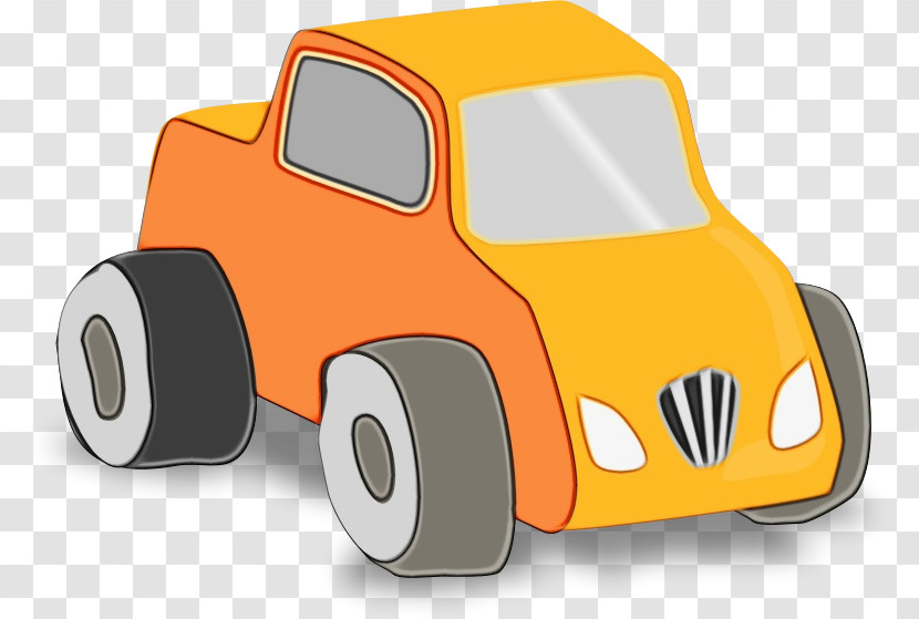 Vehicle Cartoon Yellow Car Model Car Transparent PNG