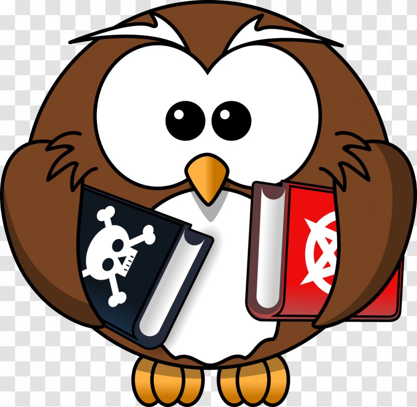 Vector Owl Holding A Book - Artwork - Drawing Transparent PNG