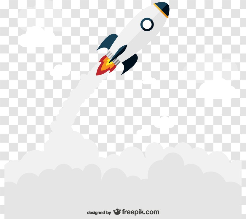 Rocket Launch Cloud - Wing - Cartoon Vector Transparent PNG