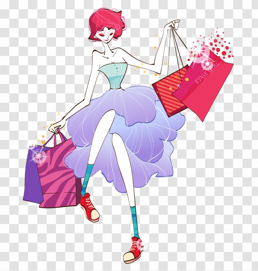 Shopping Illustration - Flower - Woman Transparent PNG