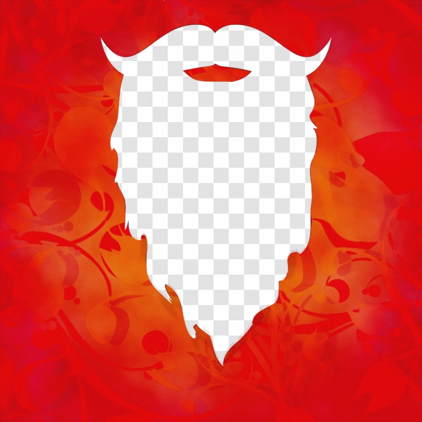 Red Cartoon Mouth Fictional Character Facial Hair Transparent PNG