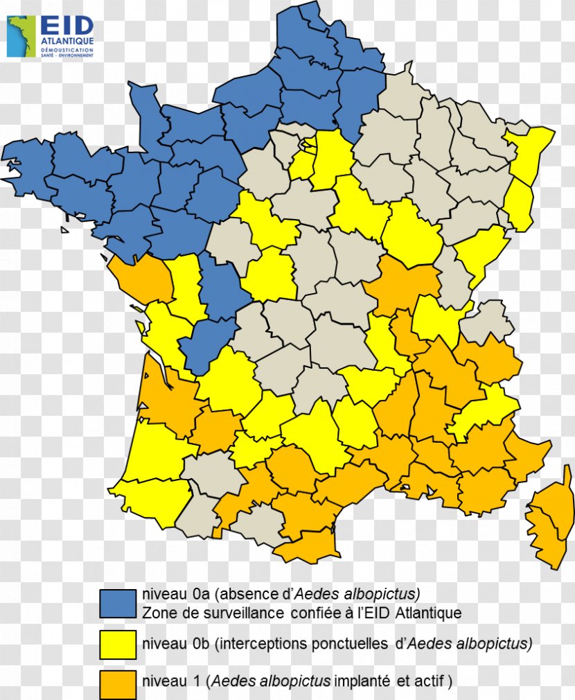 France Aedes Albopictus Map Entente Interdépartementale Pour La Démoustication Du Littoral Méditerranéen Zika Fever - Diagram Transparent PNG