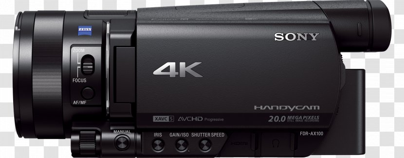4K Resolution Video Cameras Handycam Sony - Teleconverter - Camera Transparent PNG