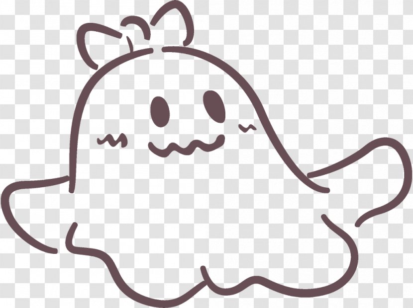 Ghost Halloween - Line Art - Coloring Book Smile Transparent PNG