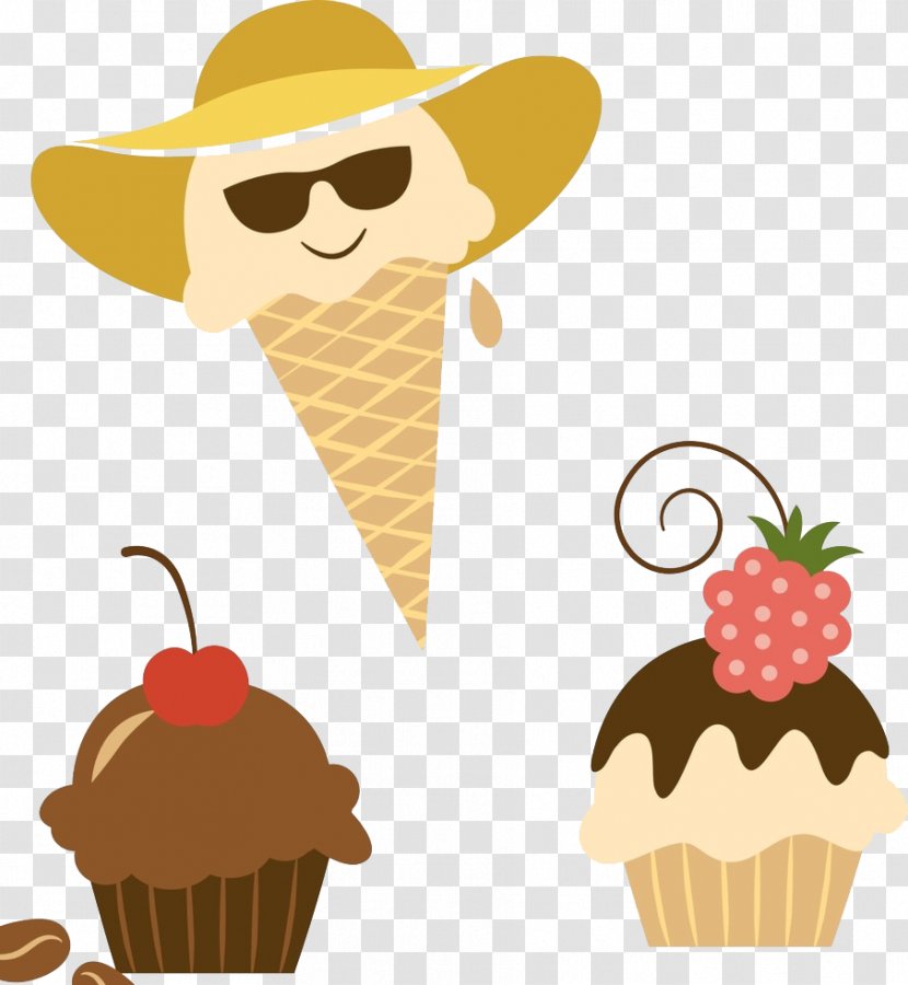 Ice Cream Cones Chocolate Cake Milk - Dairy Product - Cartoon Creative Decorative Buckle Free Transparent PNG