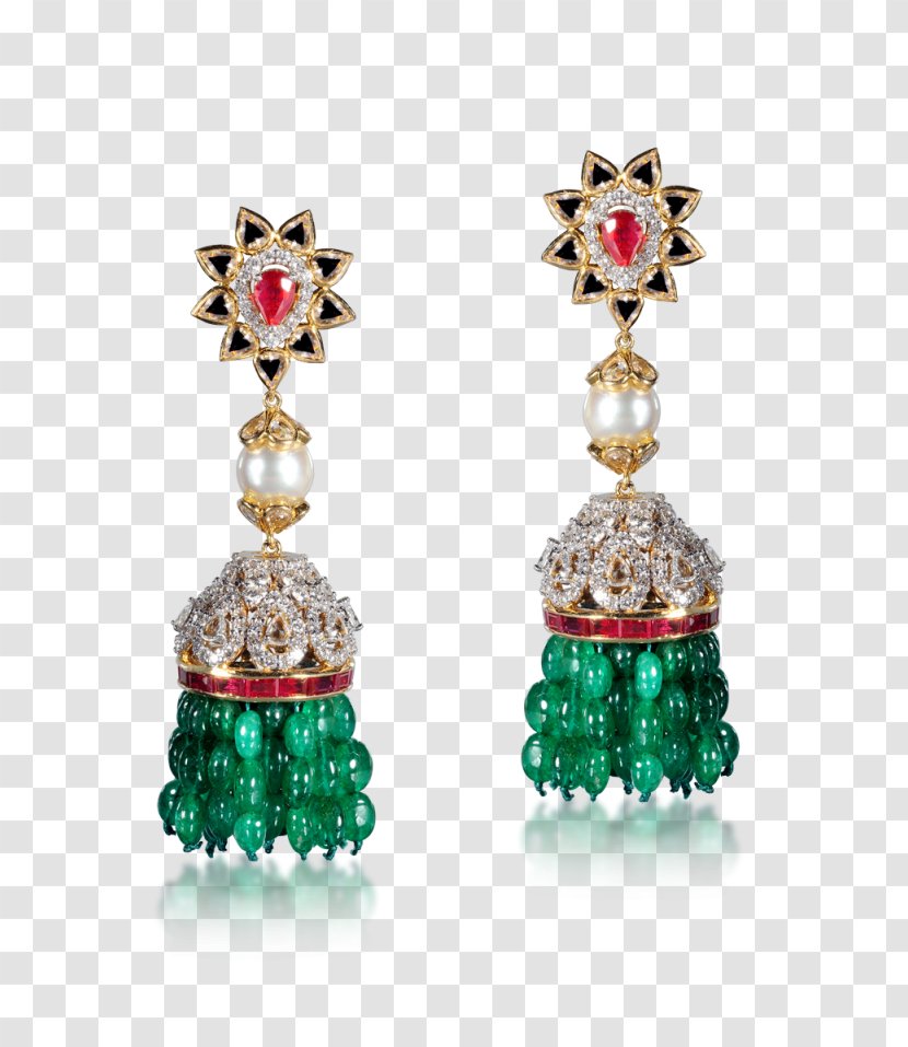 Emerald Earring Ruby Jewellery Jewelry Design - Kundan - Temple Hyderabad Transparent PNG