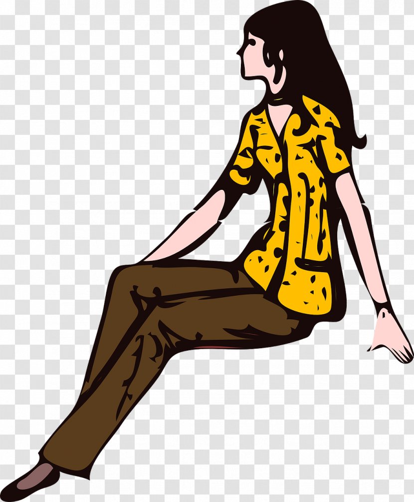 Sitting Woman Computer Clip Art - Cartoon - Man Transparent PNG