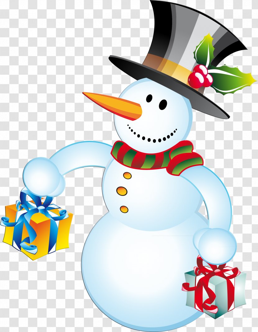 Snowman Christmas Cartoon New Year's Day - Card Transparent PNG