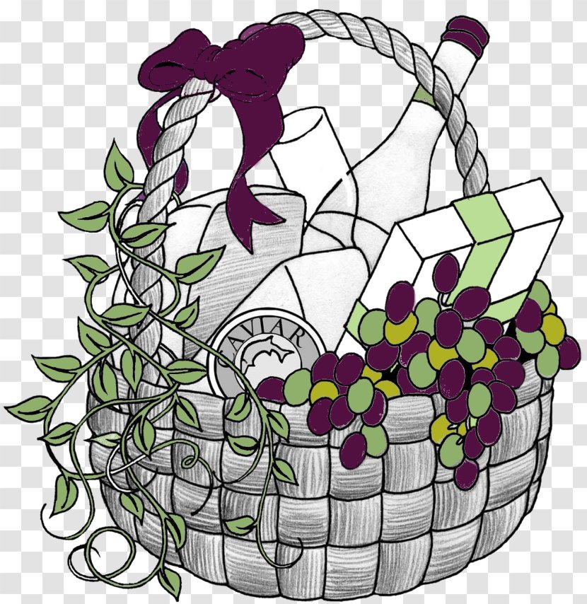 Food Gift Baskets Clip Art - Wine Basket Cliparts Transparent PNG