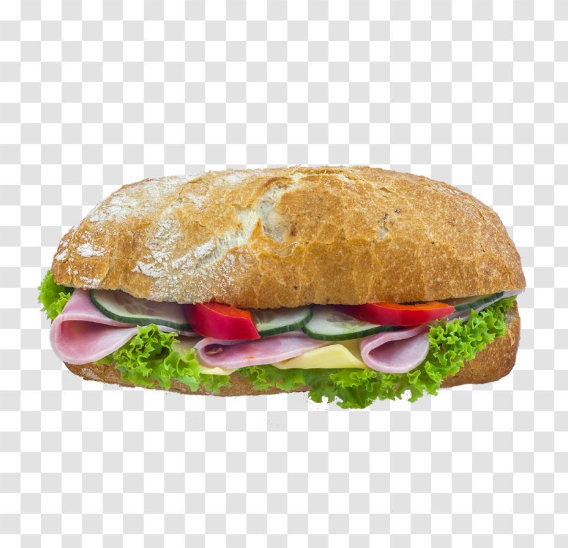Ham And Cheese Sandwich Ciabatta Submarine Breakfast - Food Transparent PNG