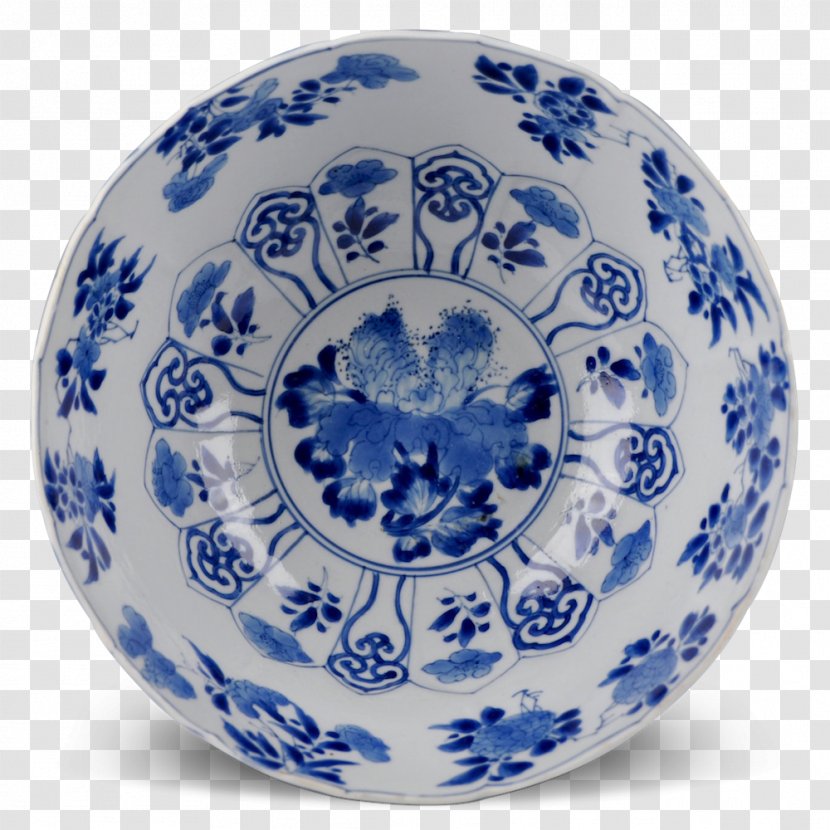 Plate Ceramic Blue And White Pottery Cobalt Porcelain - Celadon Vase Transparent PNG