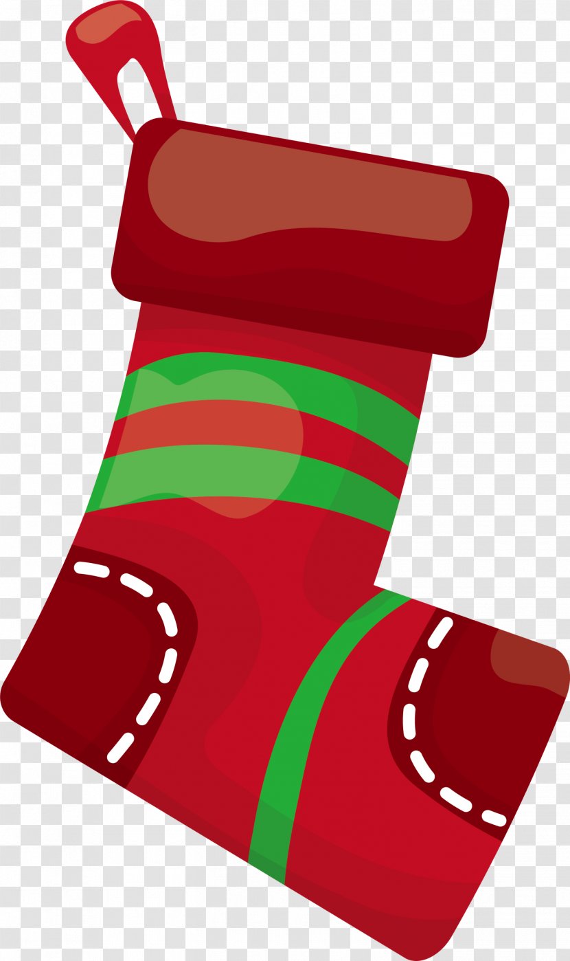 Christmas Stocking Sock Clip Art - Shoe - Red Socks Transparent PNG